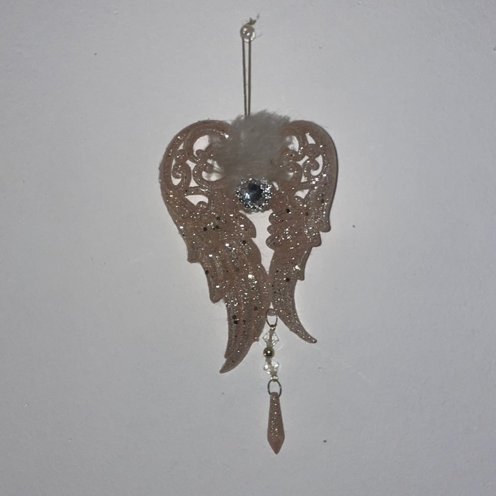 Gold angel wing ornament